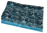 Blue Paisley Ladies 100% Silk Scarf