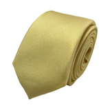 Skinny Pastel Yellow Plain Dyed Formal Silk Tie Hand Finished