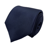 Skinny Light Navy Plain Dyed Formal Silk Tie Hand Finished