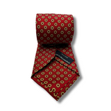 Red Floral Neat Screen Printed Silk Tie