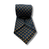 Navy Neat Screen Printed Silk Tie