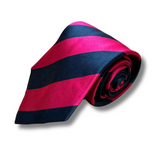 Red & Black Striped Woven Silk Tie Hand Finished