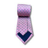 Pink Motif Woven Silk Tie Hand Finished