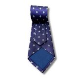 Purple Motif Woven Silk Tie Hand Finished