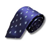 Purple Motif Woven Silk Tie Hand Finished