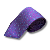 Purple Floral Paisley Woven Silk Tie Hand Finished