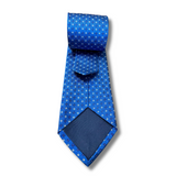 Blue Floral Neat Woven Silk Tie Hand Finished