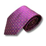 Pink Floral Neat Woven Silk Tie Hand Finished