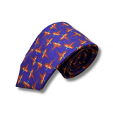 Purple Pheasant Printed Wool Tie Hand Finished