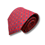 Red Neat Printed Silk Tie Hand Finished