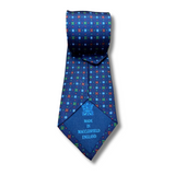 Navy Neat Printed Silk Tie Hand Finished