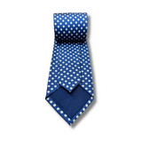 Navy and Blue Spotted Neat Printed Silk Tie Hand Finished