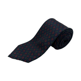 Navy Neat Screen Printed Silk Tie