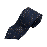 Navy Neat Spot Screen Printed Silk Tie