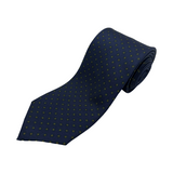 Navy Neat Flower Screen Printed Silk Tie