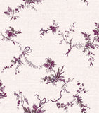 Toile Design Fabric - Floral Pink