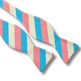 Blue & Pink Striped Bow Tie - 6cm Classic Bow