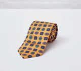 Amber Geometric Printed Silk Tie