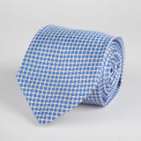 Blue Geometric Diamond Woven Silk Tie