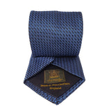 Blue Plain Weave Formal Silk Tie Hand Finished - British Made