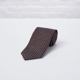 Brown Floral Woven Silk Tie