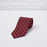 Burgundy Large Spot Printed Silk Tie - British Made