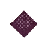 Burgundy White Classic Spot Print Silk Pocket Square - British Made