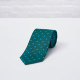 Green Large Spot Printed Silk Tie - British Made