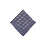 Grey White Classic Spot Print Silk Pocket Square