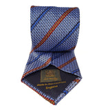 Light Blue Stripe Silk Tie Woven Hand Finished - British Made