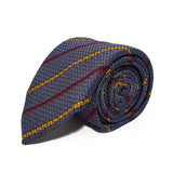 Light Navy Stripe Silk Tie Woven Hand Finished