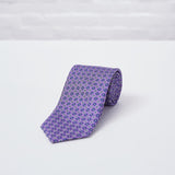 Mauve Floral Printed Silk Tie - British Made