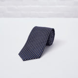 Navy Floral Woven Silk Tie