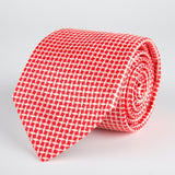 Pink Geometric Diamond Woven Silk Tie