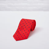 Red Large Spot Printed Silk Tie